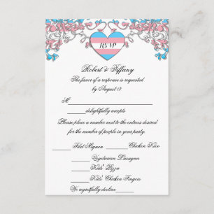 Transgender Pride Wedding RSVP mit Optionen zum Es Karte