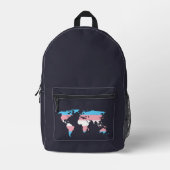 Transgender pride world map bedruckter rucksack (Vorderseite)