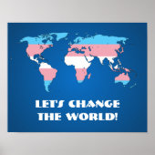 Transgender Pride World Map Poster (Vorne)