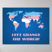Transgender Pride World Map Poster (Vorne)