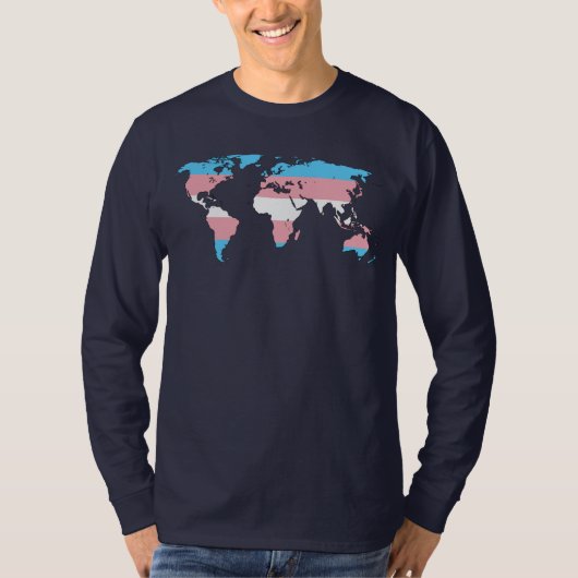 Transgender Pride World Map T - Shirt (Vorderseite)