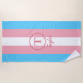 Transgender-Prip-Flag Rosa benutzerdefiniertes Mon Strandtuch (Vorderseite)