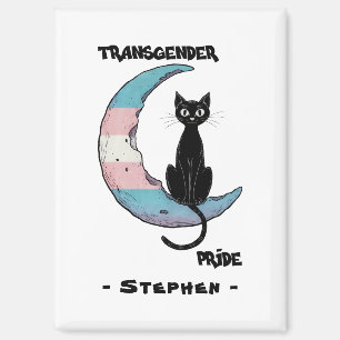 Transgender Prix - Schwarze Katze auf dem Trans Fl Magnet