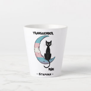 Transgender Prix - Schwarze Katze auf dem Trans Fl Milchtasse