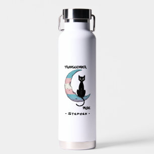 Transgender Prix - Schwarze Katze auf dem Trans Fl Trinkflasche