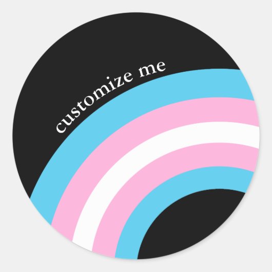 Transgender Rainbow Arc Prix Flag Personalisiert Runder Aufkleber (Vorderseite)