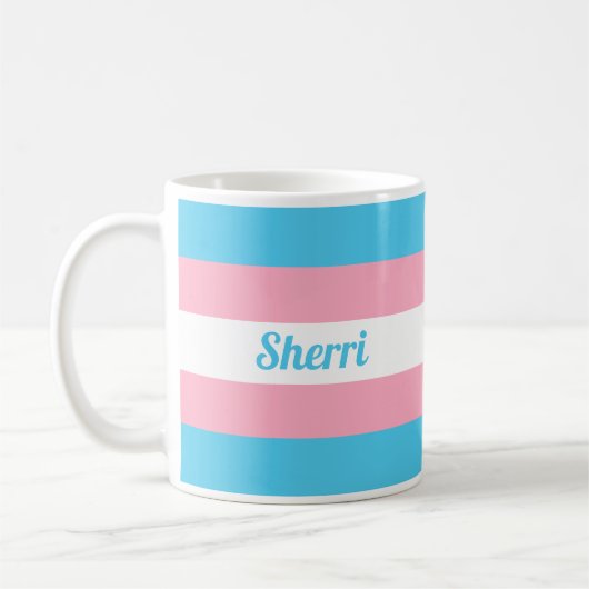 Transgender Rainbow Custom Kaffeetasse (Links)