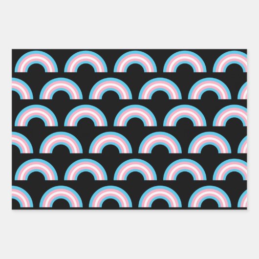 Transgender Rainbow Pride Black Geschenkpapier Set (Vorderseite 2)