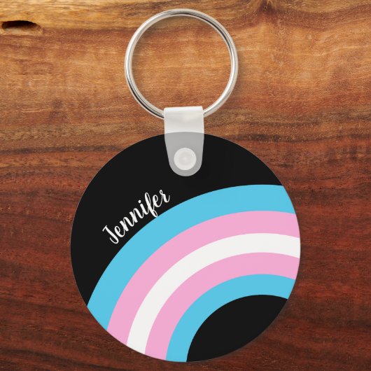 Transgender Rainbow Pride Custom Schlüsselanhänger (Vorderseite)