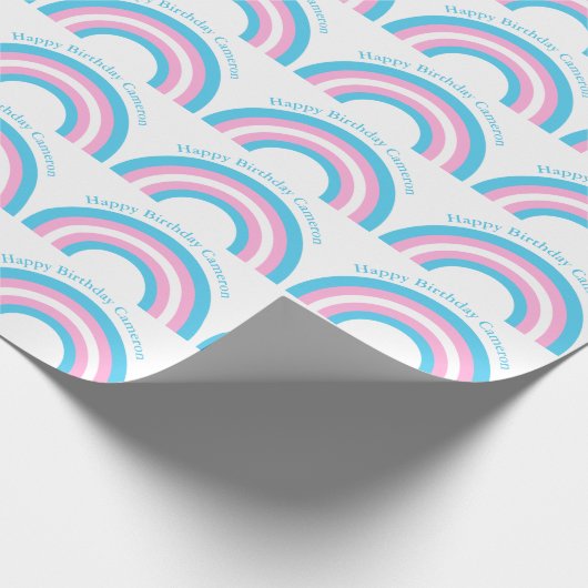Transgender Rainbow Prilag Flag Custom Birthday Geschenkpapier (Ecke)