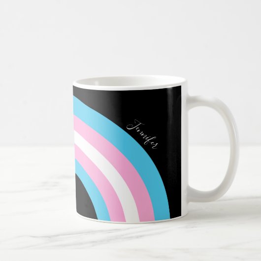 Transgender Rainbow Prilag Monogram Coffee Tasse (Rechts)