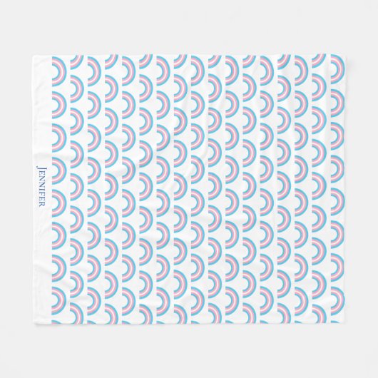 Transgender-Regenbogen-Flagge Personalisiert Fleecedecke (Vorderseite (Horizontal))