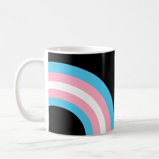 Transgender-Regenbogenfarben-Flag Kaffeetasse (Links)