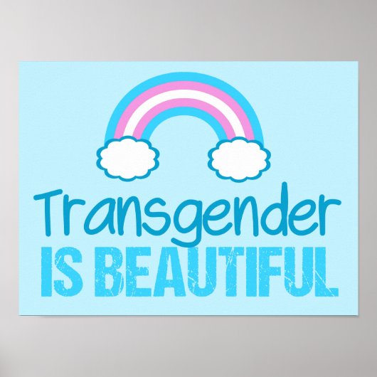 Transgender schöne Regenbogen Blau Rosa Weiß Poster (Vorne)