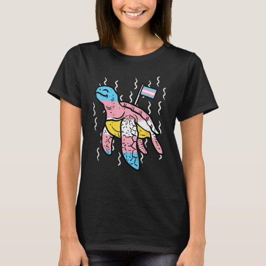 Transgender Sea Turtle Flag Trans Pride Lgbtq Wome T-Shirt (Vorderseite)