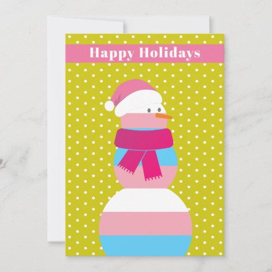Transgender Snowman Snowwoma Weihnachtskarte Feiertagskarte (Vorderseite)