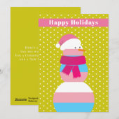 Transgender Snowman Snowwoma Weihnachtskarte Feiertagskarte (Vorne/Hinten)