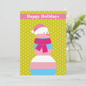 Transgender Snowman Snowwoma Weihnachtskarte Feiertagskarte (Stehend Vorderseite)