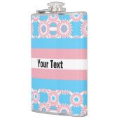 Transgender-Stolperflagge mit blauer Blume Flachmann (Links)