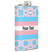 Transgender-Stolperflagge mit blauer Blume Flachmann (Rechts)