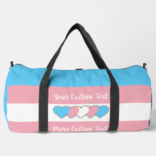 Transgender-Stolperflagge mit Text Duffle Bag (Vorderseite)