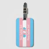 Transgender-Stolperflagge mit Text Gepäckanhänger (Vorderseite Vertikal)