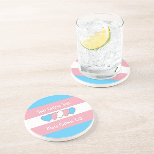 Transgender-Stolperflagge mit Text Getränkeuntersetzer (Seite)