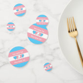 Transgender-Stolperflagge mit Text Konfetti (Gruppe)