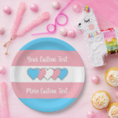 Transgender-Stolperflagge mit texx Pappteller (Party)