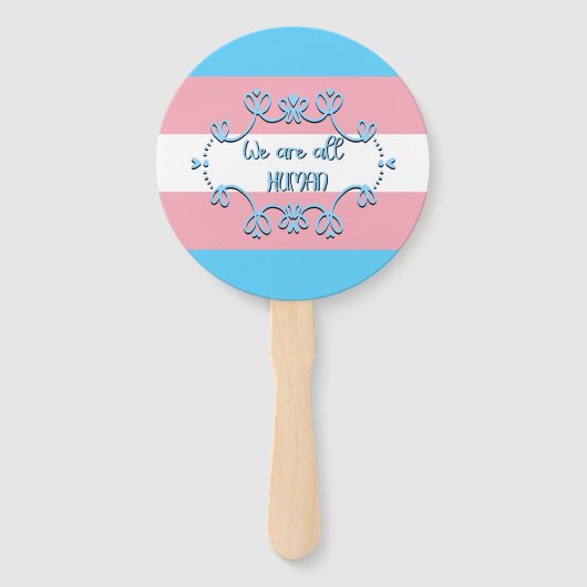 Transgender-Stolperflagge Wir sind alle Menschen Fächer (Vorderseite)