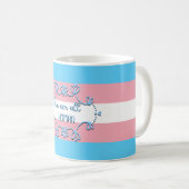 Transgender-Stolperflagge Wir sind alle menschlich Kaffeetasse (VorderseiteRechts)