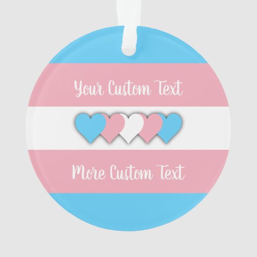 Transgender-Stolz-Fahne mit Textverzierung Ornament (Rückseite)