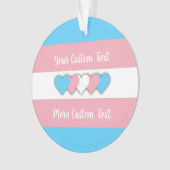 Transgender-Stolz-Fahne mit Textverzierung Ornament (Vorderseite)