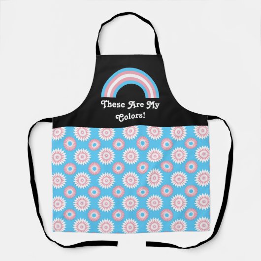 Transgender-Stolz-Fahne und Regenbogen mit Text /b Schürze (Vorderseite)