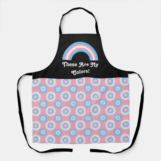 Transgender-Stolz-Fahne und Regenbogen mit Text /p Schürze (Vorderseite)