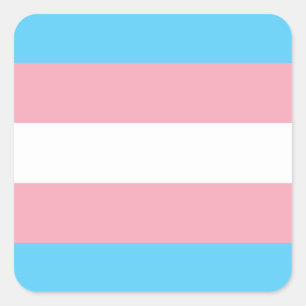 Transgender-Stolz-Flagge - LGBT Regenbogen Quadratischer Aufkleber