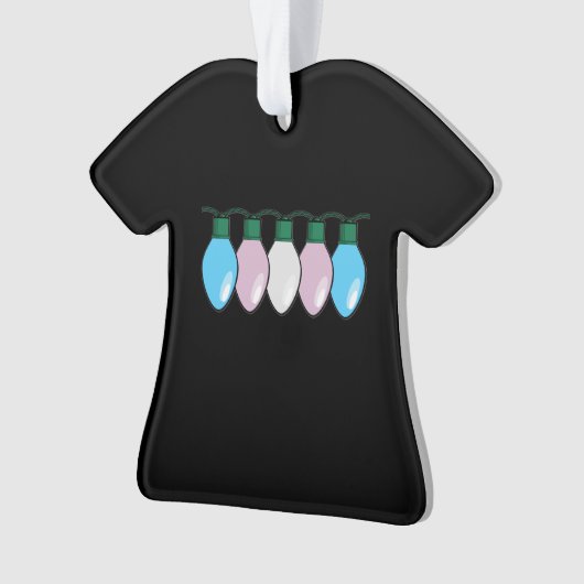 Transgender-Stolz-Flaggen-Weihnachtslichter Ornament (Vorderseite)