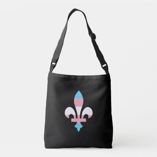 Transgender-Stolz-Fleur-de-lis-Crossbody-Beutel Tragetaschen Mit Langen Trägern (Rückseite)