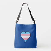 Transgender-Stolz Herz Crossbody-Tasche Tragetaschen Mit Langen Trägern (Rückseite)