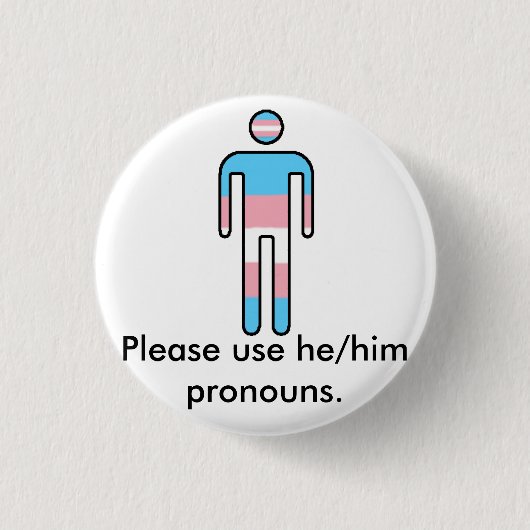 Transgender-Stolz-/Pronomen-Knopf Button (Vorderseite)