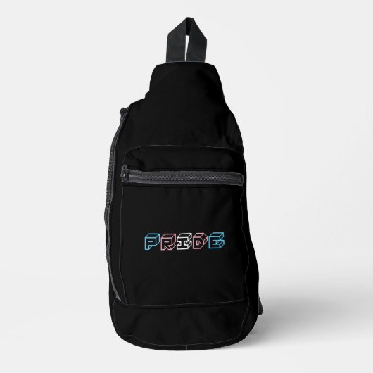 Transgender-Stolz-Textschild Crossbody Bag (Vorderseite)