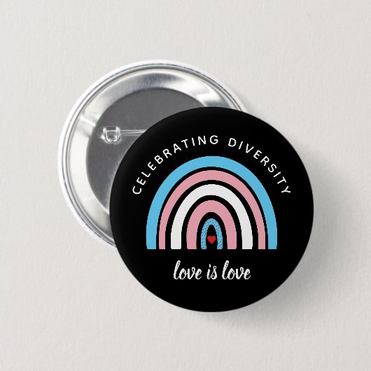 Transgender-Stolz Vielfalt Liebe Zitat Button (Vorne & Hinten)