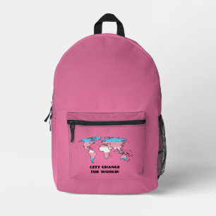 Transgender-Stolz-Weltkarte Bedruckter Rucksack