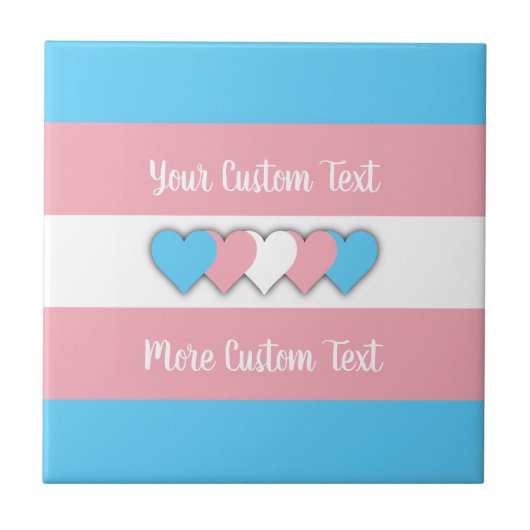Transgender-Stolzflagge mit Text Keramikfliese (Vorderseite)
