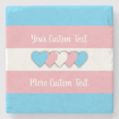 Transgender-Stolzflagge mit Text-Steinuntersetzer Steinuntersetzer (Vorderseite)