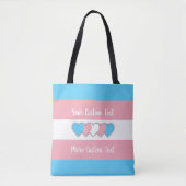 Transgender-Stolzflagge mit Text Tasche (Vorderseite)