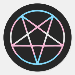 transgender Stolzflagge Pentagramm transgender Runder Aufkleber