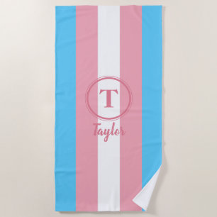 Transgender-Stolzflagge Pink Benutzerdefiniertes M Strandtuch
