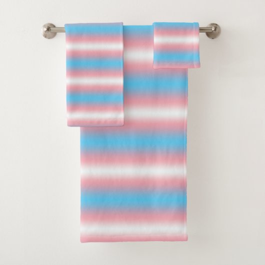 Transgender-Stolzflaggen-Musterdesign Badhandtuch Set (Insitu)