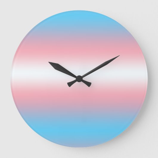 Transgender-Stolzflaggen-Musterdesign Große Wanduhr (Vorderseite)